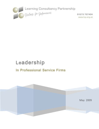 Leadership in Professional Service Firms