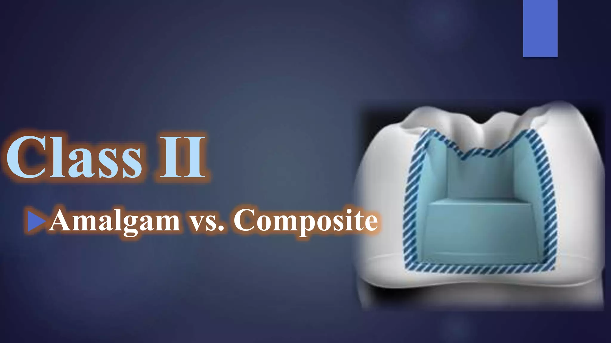 Class II
Amalgam vs. Composite
 