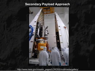 Secondary Payload Approach




http://www.nasa.gov/mission_pages/LCROSS/multimedia/gallery/
 