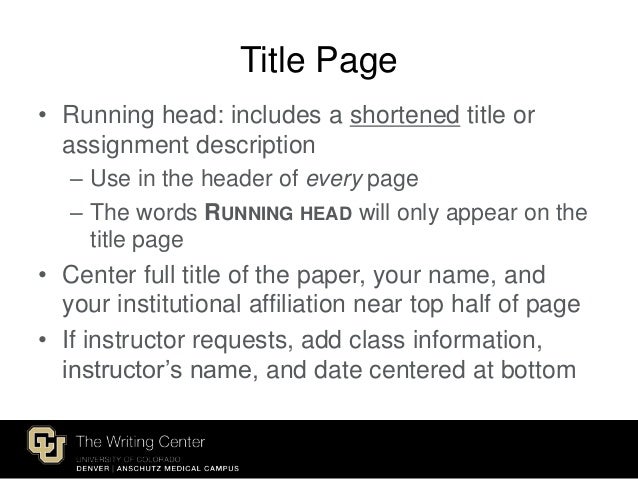 apa title page format 2015