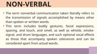 LCS-NON VERBAL COMMUNICATION- WEEK-7.pptx.. | PPTX