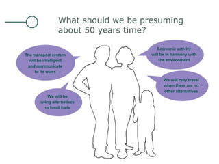 What should we be presuming about 50 years time? Source: UK Foresight Intelligent Instrastructure Project, http://www.foresight.gov.uk/ 