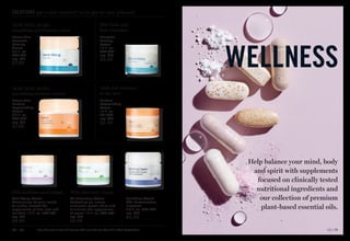 C8 | 71
70 | C8
Help balance your mind, body
and spirit with supplements
focused on clinically tested
nutritional ingredients and
our collection of premium
plant-based essential oils.
WELLNESS
SOLUTIONS got a skin concern? we’ve got an easy solution!
Banishing Cream
Skin Discoloration
Improver
2.5 fl. oz. 
463-374
reg. $10
$5.49
Bonus-Size
Nurtura
Replenishing
Cream
2.5 fl. oz.

906-806
reg. $15
$7.99
Enjoy these special prices and exclusive offers only when you shop with an Avon Representative.
Dramatic
Firming
Cream
1.7 fl. oz.

463-393
reg. $10
$5.49
Nurtura
Replenishing
Cream
1.7 fl. oz.
161-070
reg. $10
$5.49
Bonus-Size
Dramatic
Firming
Cream
2.5 fl. oz.

906-768
reg. $15
$7.99
Anti-Aging Cream
Moisturizing formula works
to visibly smooth the
appearance of fine lines and
wrinkles. 1.7 fl. oz. 
906-681
reg. $13
$6.99
Oil-Balancing Cream
Refreshing gel-cream
eliminates excess shine and
minimizes the appearance
of pores. 1.7 fl. oz. 
906-753
reg. $13
$6.99
Adds rich moisture
to dry skin.
Skin looks and
feels smoother.
NOW 50% MORE
smoothing and firming cream!
NOW 50% MORE
nourishing moisture cream!
With chia seed extract.
With sunflower seed extract.
 