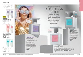 C8 | 109
108 | C8
F
RA
GRA
NC
E
Enjoy these special prices and exclusive offers only when you shop with an Avon Representative.
Enjoy these special prices and exclusive offers only when you shop with an Avon Representative.
Gilded
Shower Gel
130-311
Body Lotion129-713
Each, 6.7 fl. oz.
reg. $19
$14.99 each
From an indulgent shower
experience to luxurious lotion,
skin feels refreshed, supple
and beautifully scented.
XXI
Shower Gel 
130-680
Body Lotion
129-751
Each, 6.7 fl. oz.
reg. $19
$14.99 each
STUDIO 1886
Techtopian
Shower Gel
264-924
Body Lotion

130-292
Each, 6.7 fl. oz.
reg. $19
$14.99 each
NEW
GILDED
be inspired
by the past
F
RA
GRA
NC
E
XXI Eau de Parfum
fresh  clean
Bold, addictive blend
that embraces the
fearless entrepreneurial
women of today with
sparkling orange, fresh
sage and patchouli,
inspiring confidence.
1.7 fl. oz. 774-520
reg. $50
$39
Gilded Eau de Parfum
fresh  vibrant
Celebrate the opulence of Victorian America with an
exquisite blend of watery rhubarb, violet leaves and
rich black currant, transporting you back in time with
a modern twist. 1.7 fl. oz. 774-501 reg. $50
$39
Inspired by Avon’s
135-year heritage, the
Studio 1886 Collection
offers a unique fragrance
journey that explores
the wonders of
different eras.
fragrance collection
Techtopian Eau de Parfum
fresh  vibrant
Blurring the lines
between the virtual
and natural world, this
electrifying disruption
looks to the future with
notes of magnolia, white
rose and warm musk.
1.7 fl. oz. 774-425
reg. $50
$39
TECHTOPIAN
look to the future
XXI
embrace
the present
 