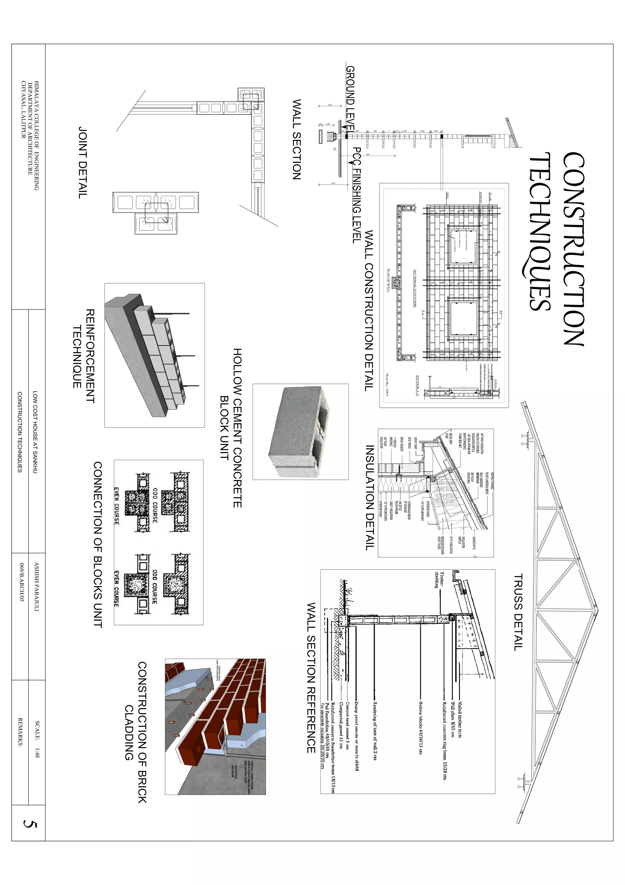 Hollow Concrete Block - Construction Techniques, LCH | PDF