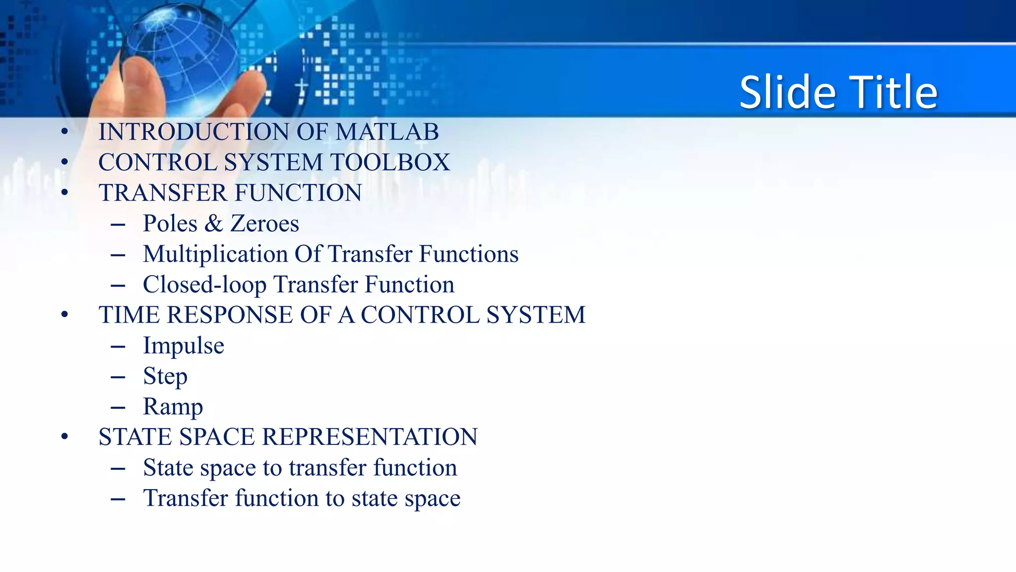 Control System toolbox in Matlab | PPTX