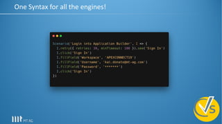 One Syntax for all the engines!
 