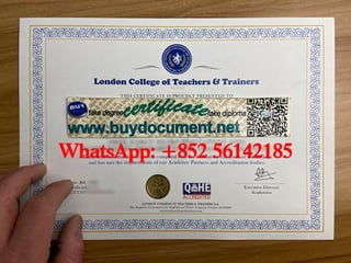 LCTT certificate. London College of Teachers and Trainers