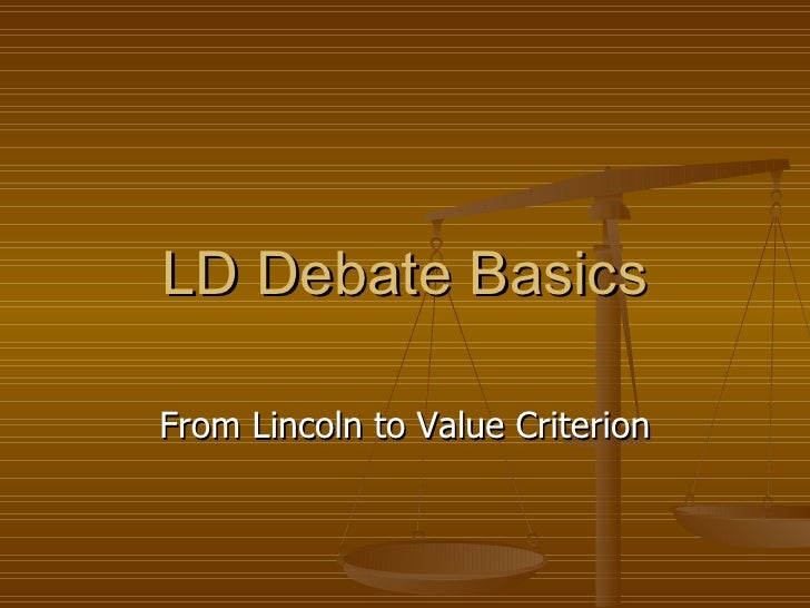 Ld Debate Basics Novdec 2008