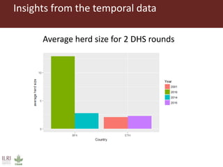 Insights from the temporal data
Average herd size for 2 DHS rounds
 