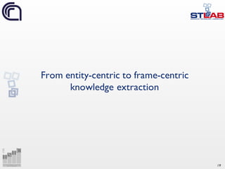 19
From entity-centric to frame-centric
knowledge extraction
 