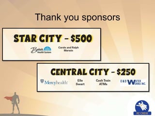 Thank you sponsors
 