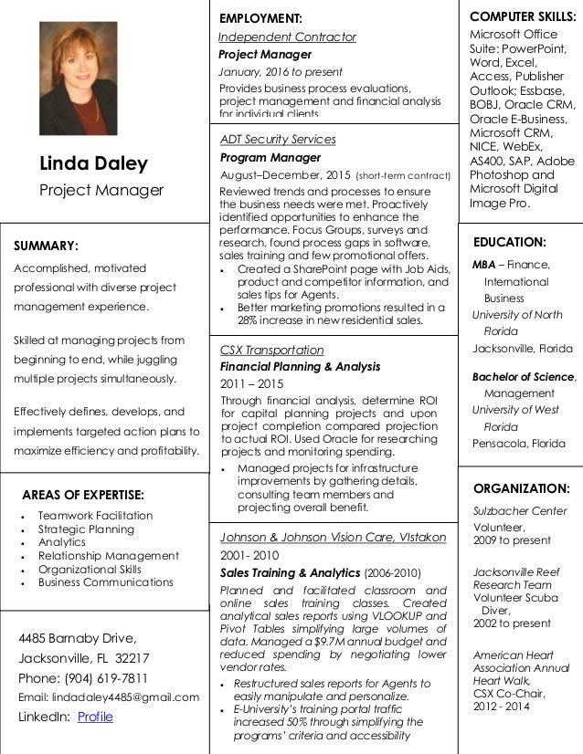 project manager resume resume project manager