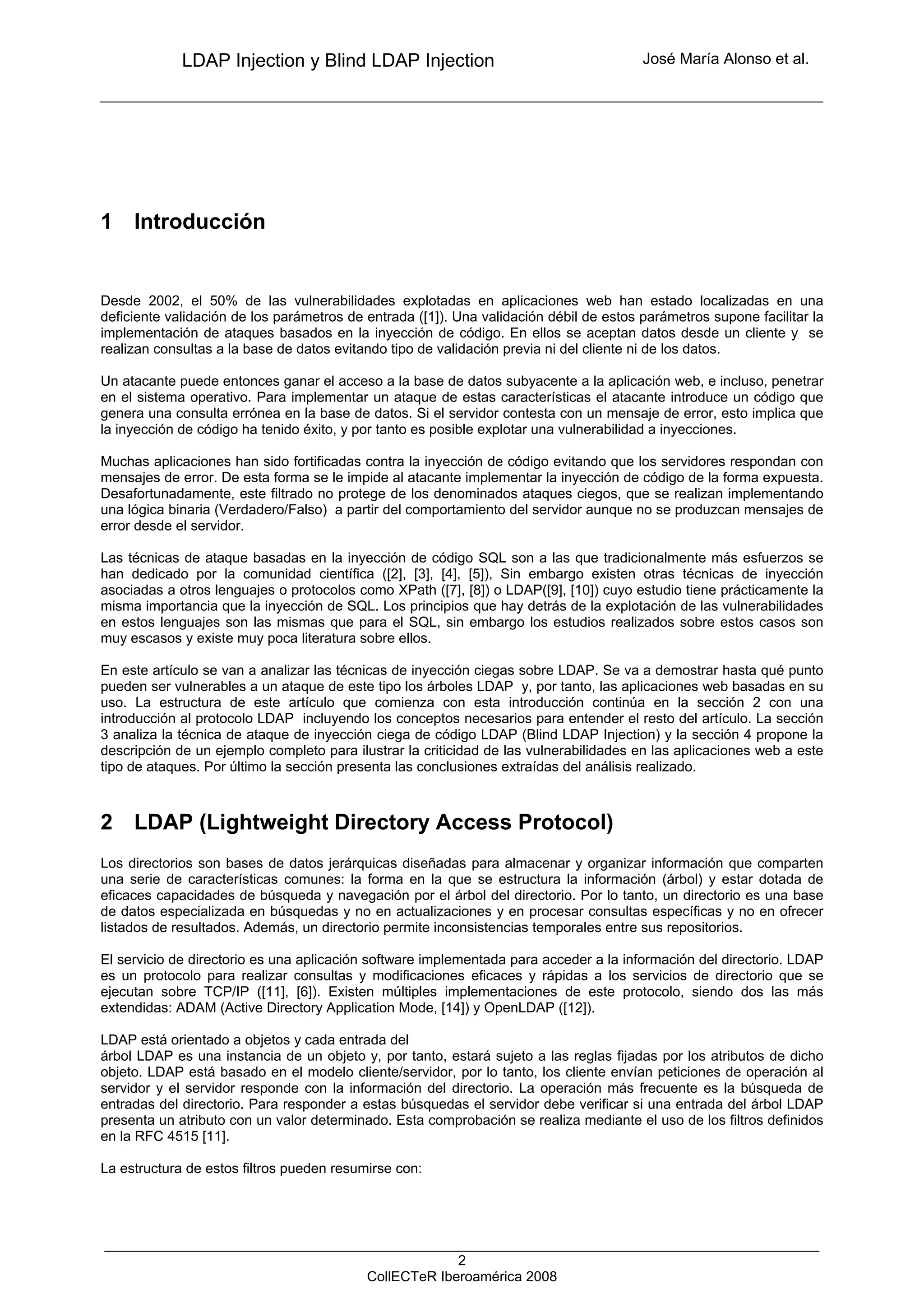 Ldap injection y Blind Ldap Injection