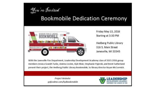 Hedberg Public Library Bookmobile - Class of 2015-16 LDA Collaborative Project Presentation