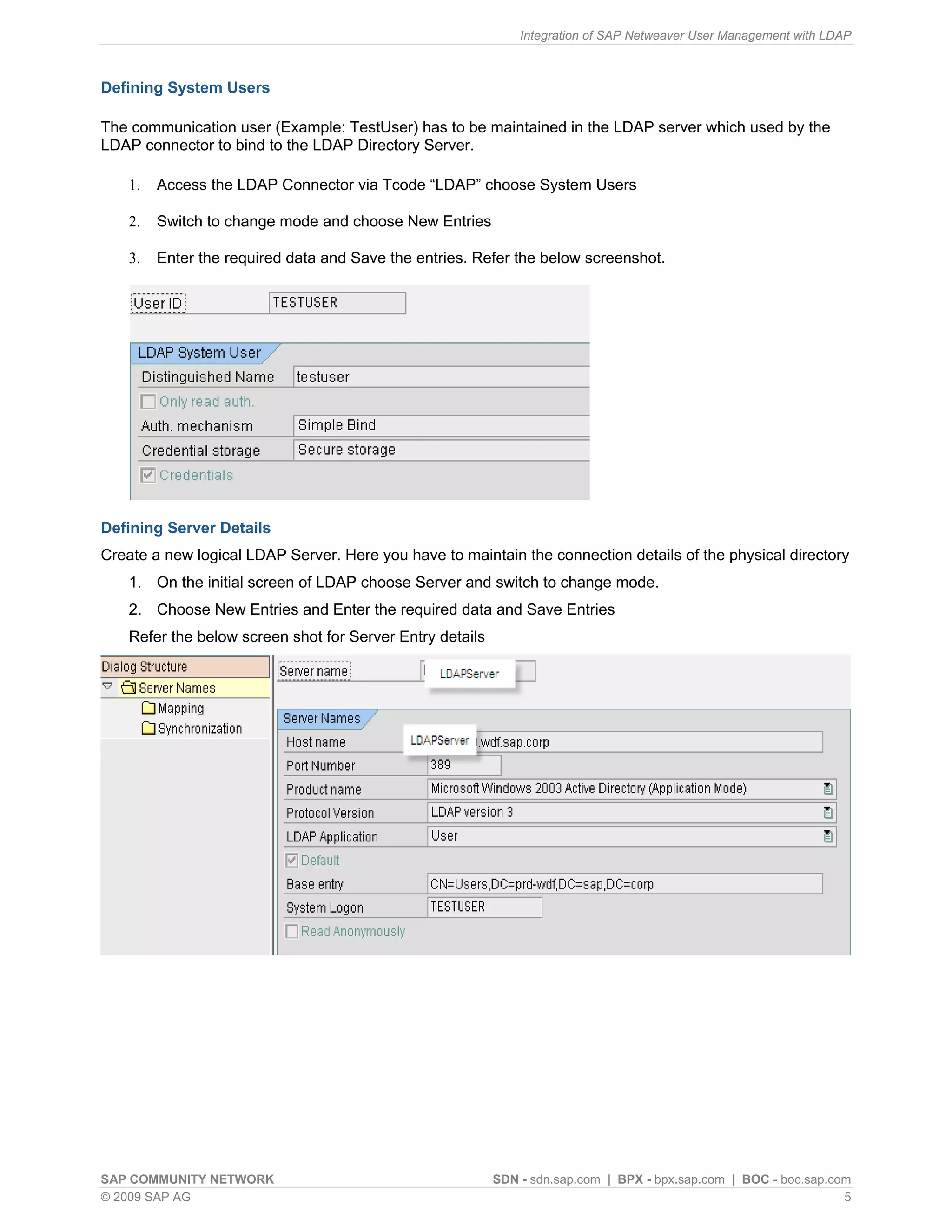 Ldap sync with sap(rfc)