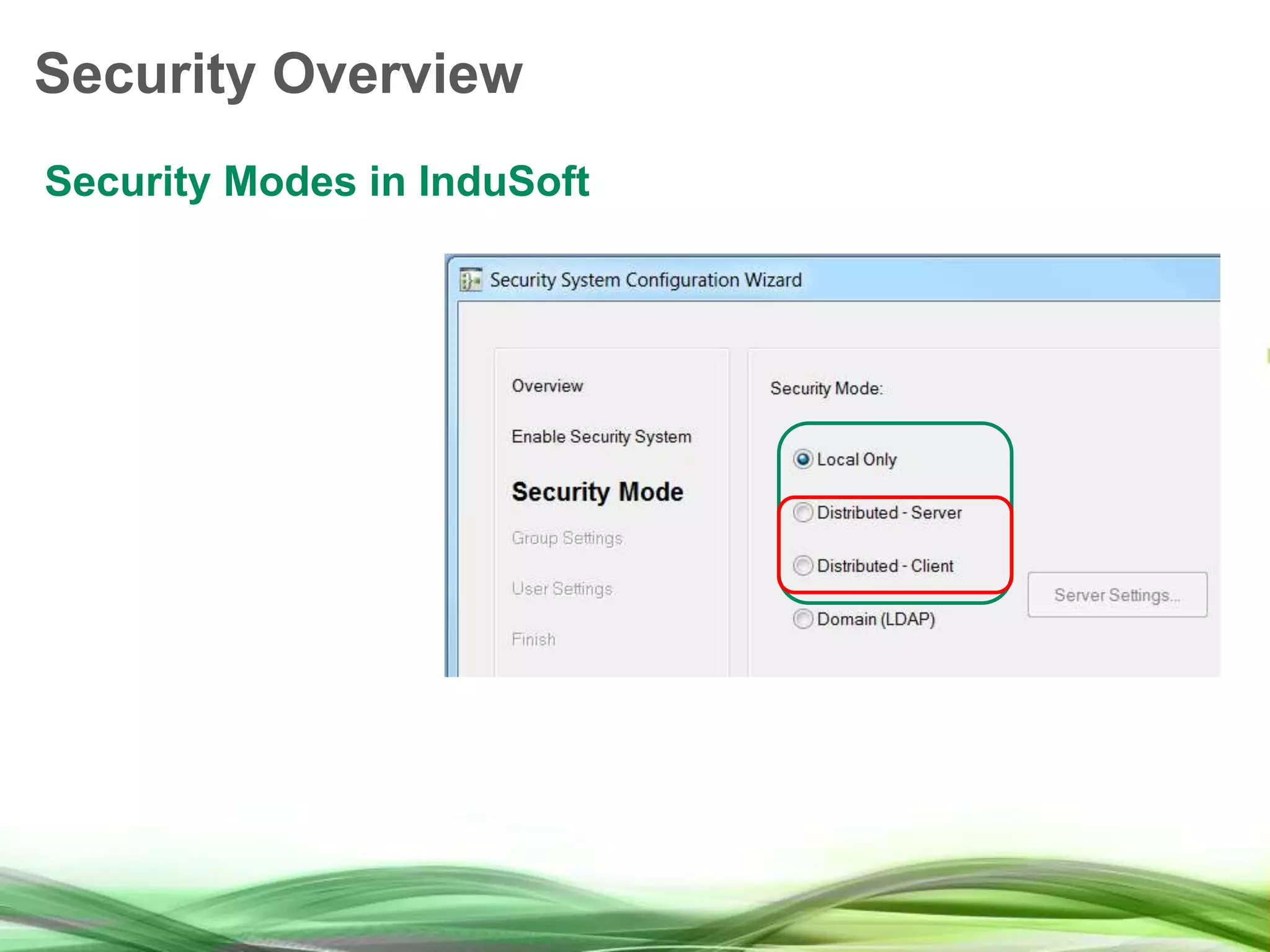 Security Overview Security Modes in InduSoft 