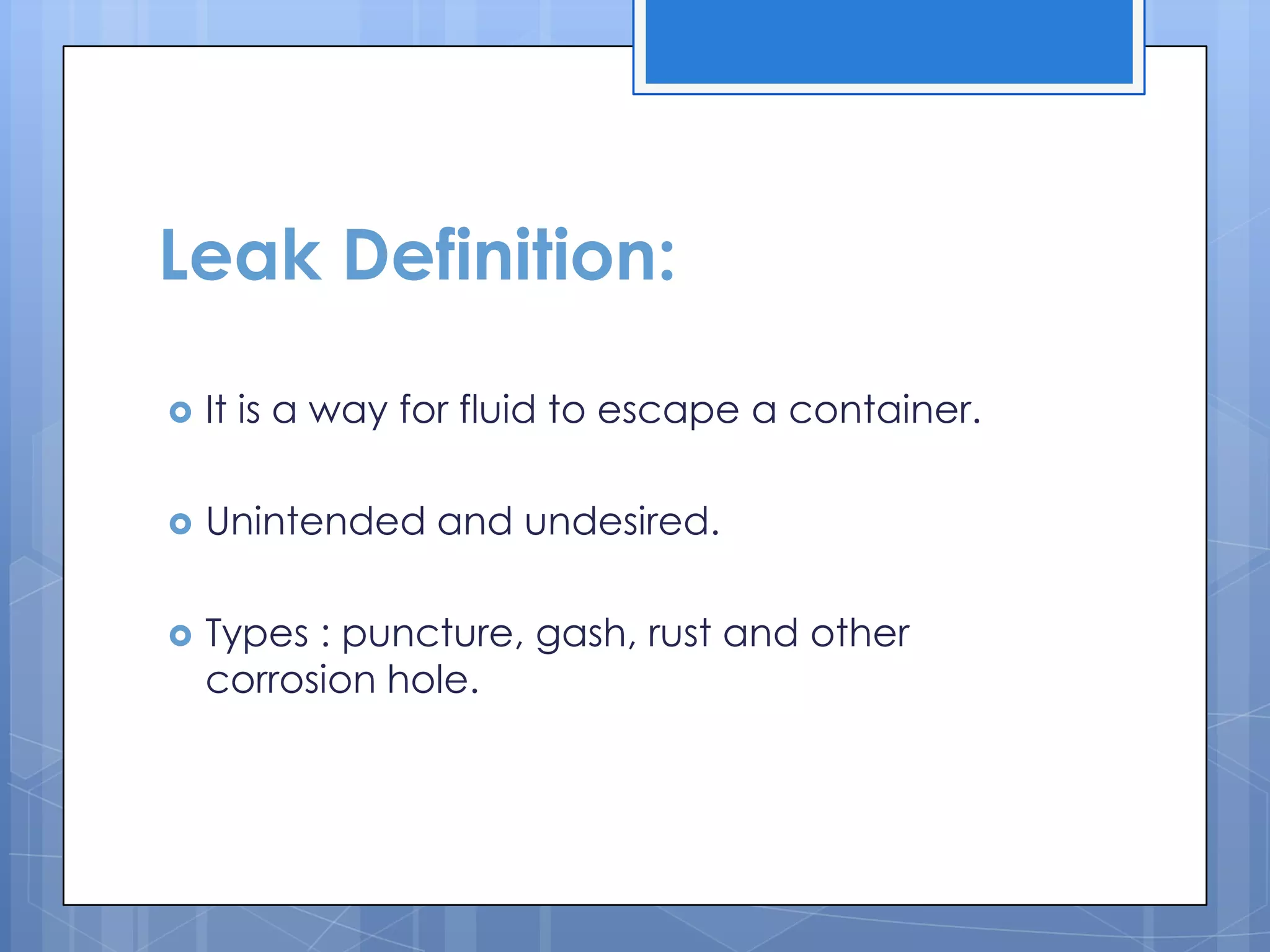 Leak Detection And Repair PPT