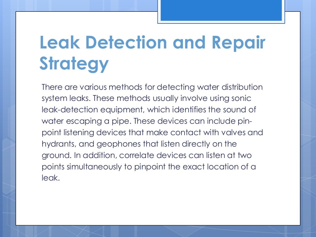 Leak Detection And Repair