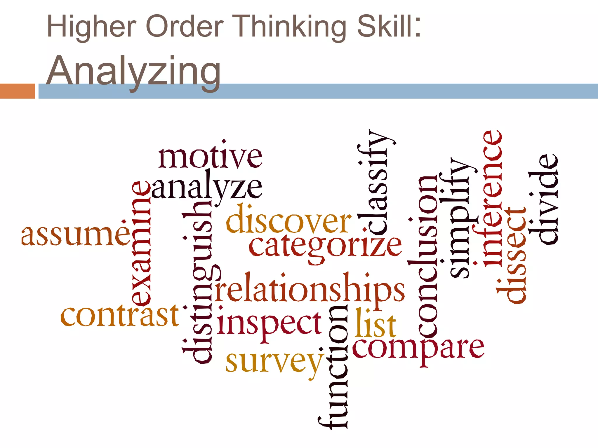 Higher Order Thinking Skill: Analyzing
