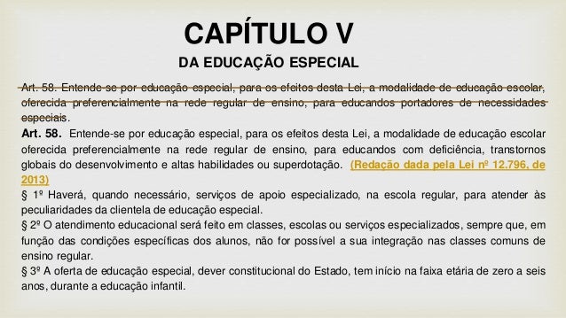 Lei da educação especial atualizada Lei da educação especial atualizada