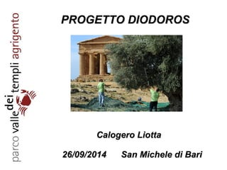 PROGETTO DIODOROS 
Calogero Liotta 
26/09/2014 San Michele di Bari 
 