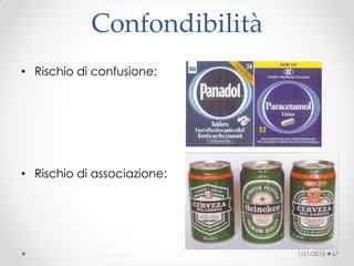 Confondibilità
• Rischio di confusione:
• Rischio di associazione:
1/21/2015 67
 