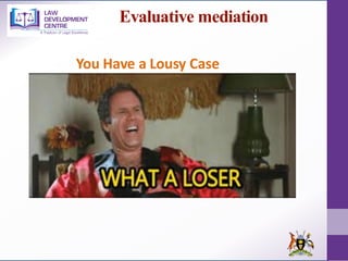 Evaluative mediation
You Have a Lousy Case
 
