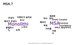 © 2018, Amazon Web Services, Inc. or Its Affiliates. All rights reserved.
MSA.?
 