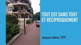 TOUT EST DANS TOUT
ET RÉCIPROQUEMENT
Jacques Lebras, 1979
 