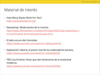 Esclavitud Moderna
niños son explotados con ﬁnes comerciales
en burdeles y clubes en la triple frontera de
la Argentina, Brasil y Paraguay.
* Save the Children
3500
 