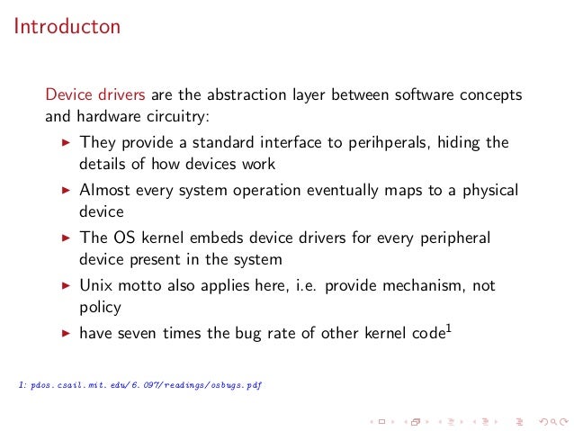brief intro to Linux device drivers