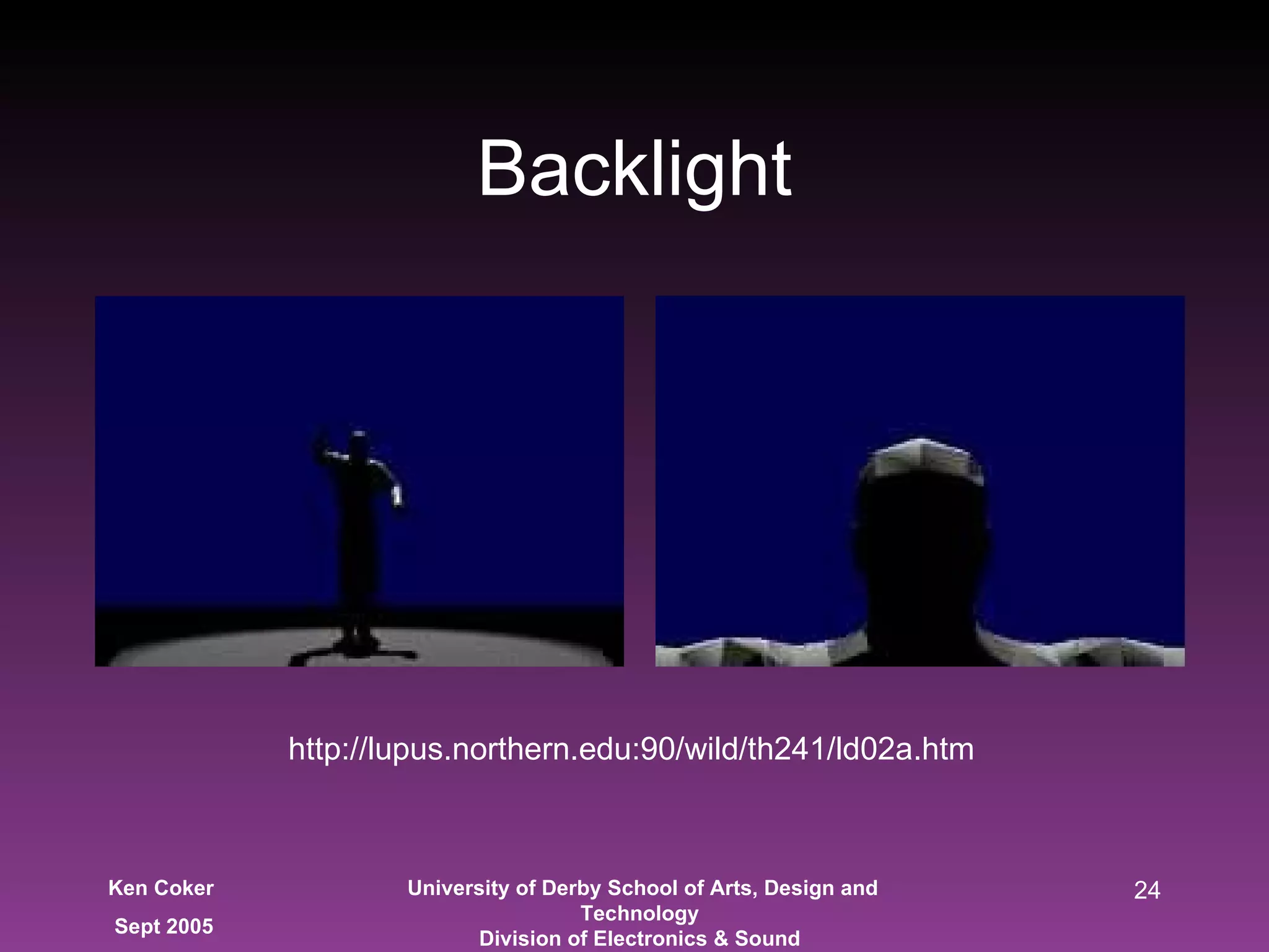 Backlight http://lupus.northern.edu:90/wild/th241/ld02a.htm 