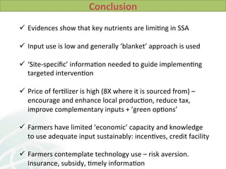 Soil Health in Southern Africa and implications on sustainable intensification 2014 L Desta et al