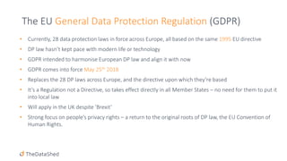 GDPR Practicalities - The Data Shed | PPTX