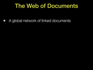 The Web of Documents

A global network of linked documents
 