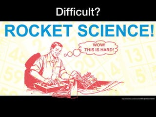 Difﬁcult?




            http://www.ﬂickr.com/photos/32348401@N00/327430459/
 