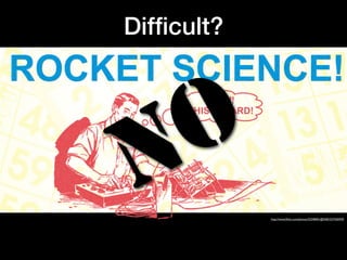 Difﬁcult?




N O
            http://www.ﬂickr.com/photos/32348401@N00/327430459/
 