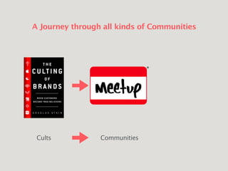 A Journey through all kinds of Communities
Cults Communities
 