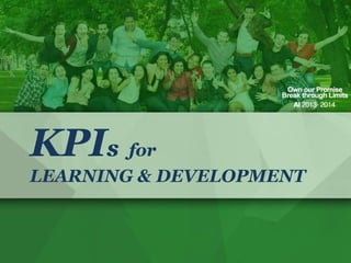 KPIs for
LEARNING & DEVELOPMENT

 