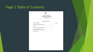Page 2 Table of Contents
 