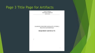 Page 3 Title Page for Artifacts
 
