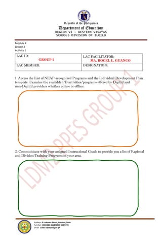 Learning Delivery Modalities Course 2 Worksheets Pdf