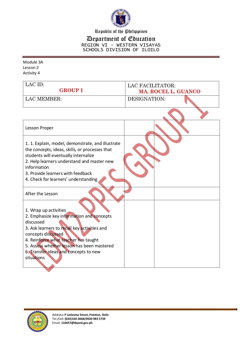 Learning Delivery Modalities Course 2 Worksheets