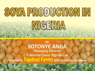 Soya production in nigeria by sotonye anga 