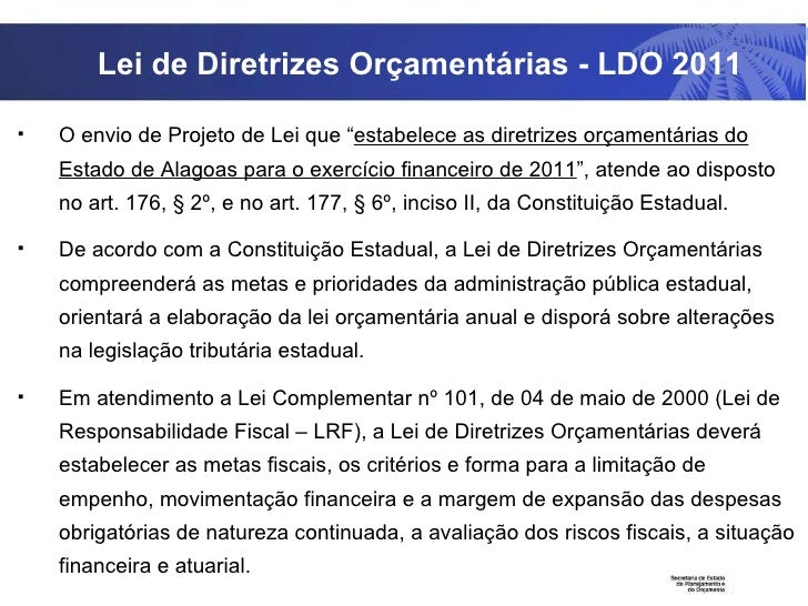 A Lei De Diretrizes Orçamentárias Estabelece Escolha Uma