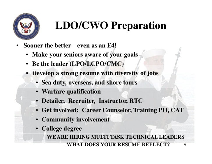 ldo cwo brief presentation career goals statement examples