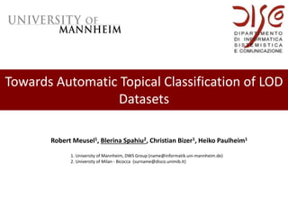 Towards Automatic Classification of LOD Datasets