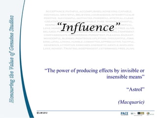 “The power of producing effects by invisible or
                            insensible means”

                                      “Astrol”

                                  (Macquarie)
 