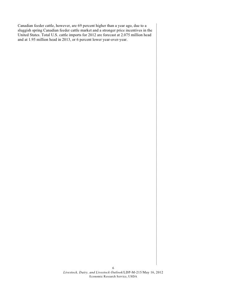 Livestock Dairy And Poultry Outlook May 2012